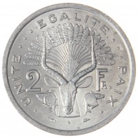 Монета Джибути 2 франка 1977