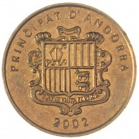 Монета Андорра 5 сантимов 2002 Белка