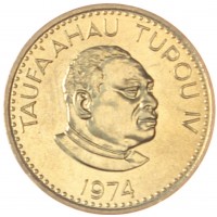 Монета Тонга 1 сенити 1974