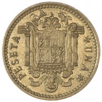 Монета Испания 1 песета 1966
