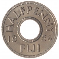 Монета Фиджи 1/2 пенни 1954