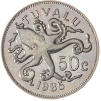 Монета Тувалу 50 центов 1985