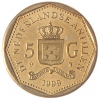 Монета Нидерландские Антильские острова 5 гульденов 1999