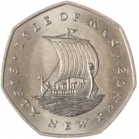 Остров Мэн 50 новых пенсов 1971