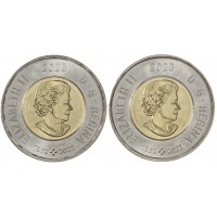 Канада набор 2 монеты 2 доллара 2023 100 лет со дня рождения Жан-Поля Риопеля