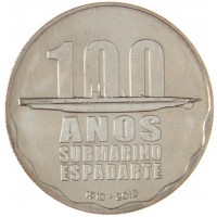 Португалия 2 1/2 евро 2013 100 лет подводной лодке Рыба-меч
