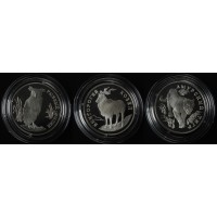 Набор 3 монеты 1 рубль Красная книга 1993