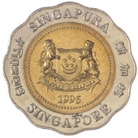 Сингапур 5 долларов 1996