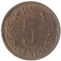Монета Литва 5 центов 1936