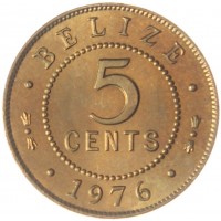 Монета Белиз 5 центов 1976