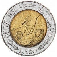 Ватикан 500 лир 1999 Время выбора, время надежды