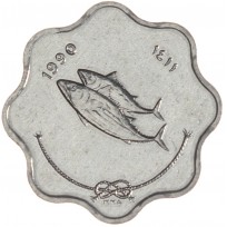 Монета Мальдивы 5 лари 1990