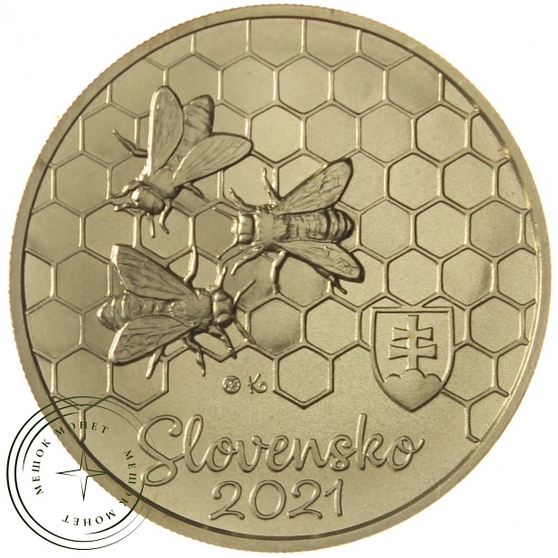 Словакия 5 евро 2021 Медоносная пчела - 937039110