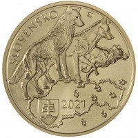 Словакия 5 евро 2021 Волк
