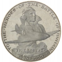 Маршалловы Острова 5 долларов 1990 Героям битвы за Британию