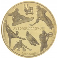 Монета Южная Корея 1000 вон 2016 XXIII зимние Олимпийские игры в Пхёнчхане 2018