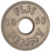 Монета Фиджи 1 пенни 1963
