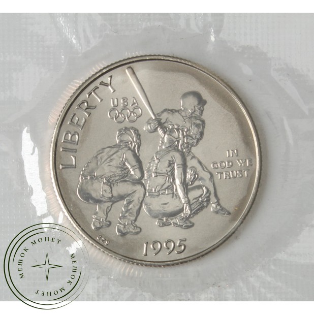 США 1/2 доллара 1995 XXVI летние Олимпийские Игры в Атланте 1996 - Бейсбол UNC