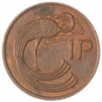 Монета Ирландия 1 пенни 1986