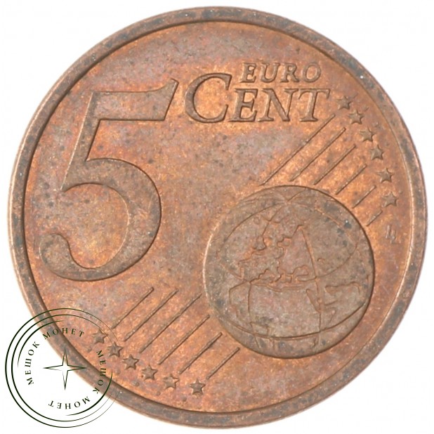 Германия 5 евроцентов 2002 J