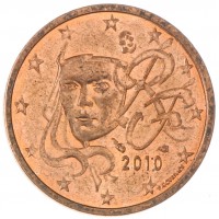 Франция 2 евроцента 2010