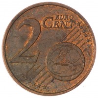 Монета Греция 2 евроцента 2008