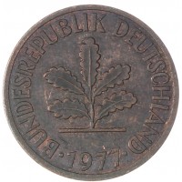Монета Германия 2 пфеннига 1977 J