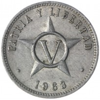 Монета Куба 5 сентаво 1963