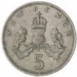Великобритания 5 новых пенсов 1968