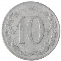 Монета Чехословакия 10 геллеров 1954