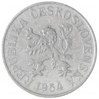 Монета Чехословакия 10 геллеров 1954