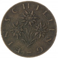 Монета Австрия 1 шиллинг 1962