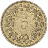 Швейцария 5 раппенов 1982