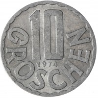 Австрия 10 грошей 1974