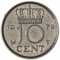 Нидерланды 10 центов 1978