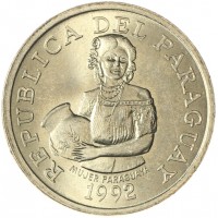 Монета Парагвай 5 гуарани 1992