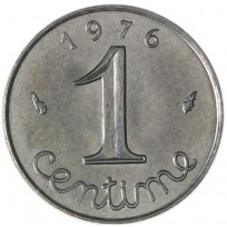 Монета Франция 1 сантим 1976