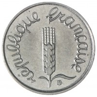 Монета Франция 1 сантим 1976