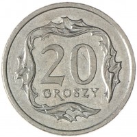 Монета Польша 20 грошей 2000