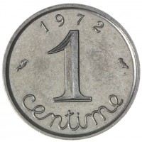 Монета Франция 1 сантим 1972