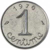Монета Франция 1 сантим 1970