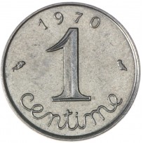 Монета Франция 1 сантим 1970