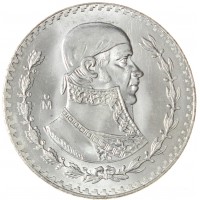 Монета Мексика 1 песо 1966 Хосе Морелос