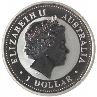Монета Австралия 1 доллар 2005 Год петуха