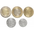 Индия набор 5 монет 1, 2, 5, 10 и 20 рупий 2022 75 лет независимости Мумбаи Калькутта Хайдарабад