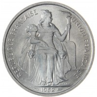 Монета Новая Каледония 5 франков 1952