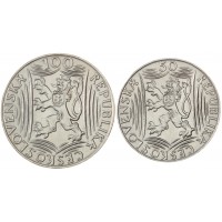 Чехословакия набор 2 монеты 50 и 100 крон 1949 70 лет со дня рождения Иосифа Сталина