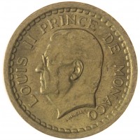 Монета Монако 2 франка 1945