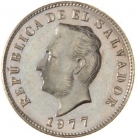 Монета Сальвадор 5 сентаво 1977