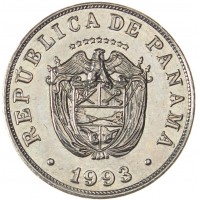 Монета Панама 5 сентесимо 1993